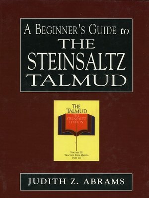 cover image of A Beginner's Guide to the Steinsaltz Talmud